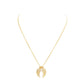 Crystal Wing Heart Bead Pendant Necklace