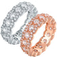 Cubic Zirconia Floral Eternity Band Ring - Assorted Sizes