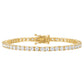 KISPER 24K White Gold Plated Tennis Bracelets for Women 3mm 4mm Cubic Zirconia Simulated Diamond Classic Tennis Bracelet Sizes 6.5-7.5 Inch (3mm Yellow Gold 6.5 inches)