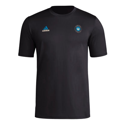 adidas Mens Short Sleeve Pre-Game T-Shirt Black/Charlotte Fc XX-Large