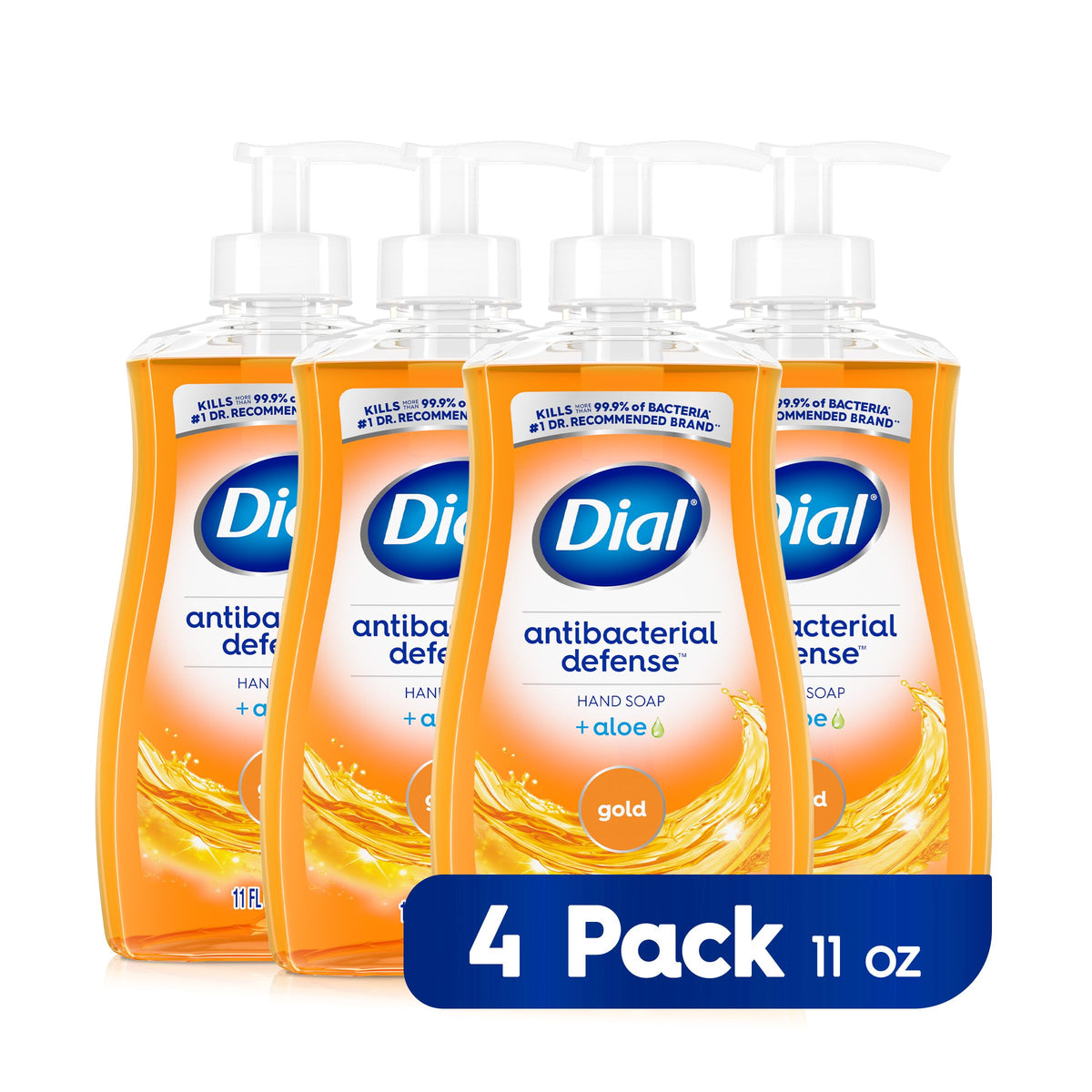 Dial Jabón Líquido Antibacterial para Manos Gold 11 fl oz (Paquete de 4)
