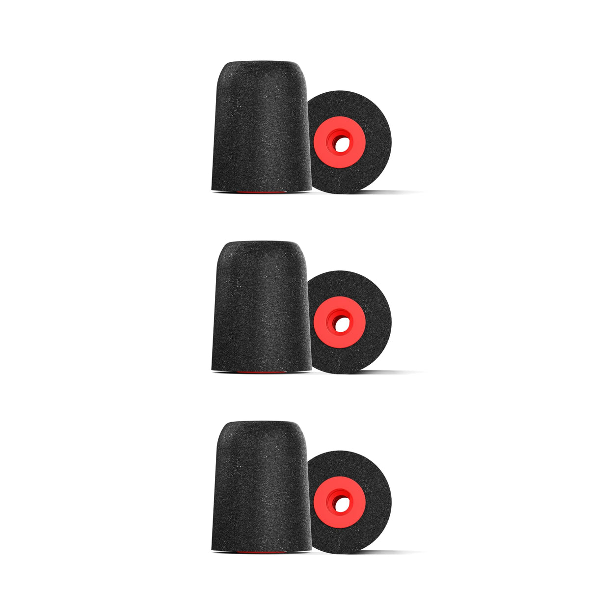 Puntas de espuma para auriculares Comply diseñadas para NuForce ISOtunes PRO Q-Jays Etymotic Research Westone y Shure medianas 3 pares negras - Puntas de espuma viscoelástica para auriculares de repuesto fabricadas en EE. UU.