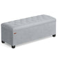 SONGMICS Banco otomano de almacenamiento de terciopelo con patas de 15.7 x 43 x 15.7 pulgadas, banco para pie de cama, arcón de almacenamiento, soporta hasta 299 kg para sala de estar, dormitorio, entrada, gris paloma ULSF089G02