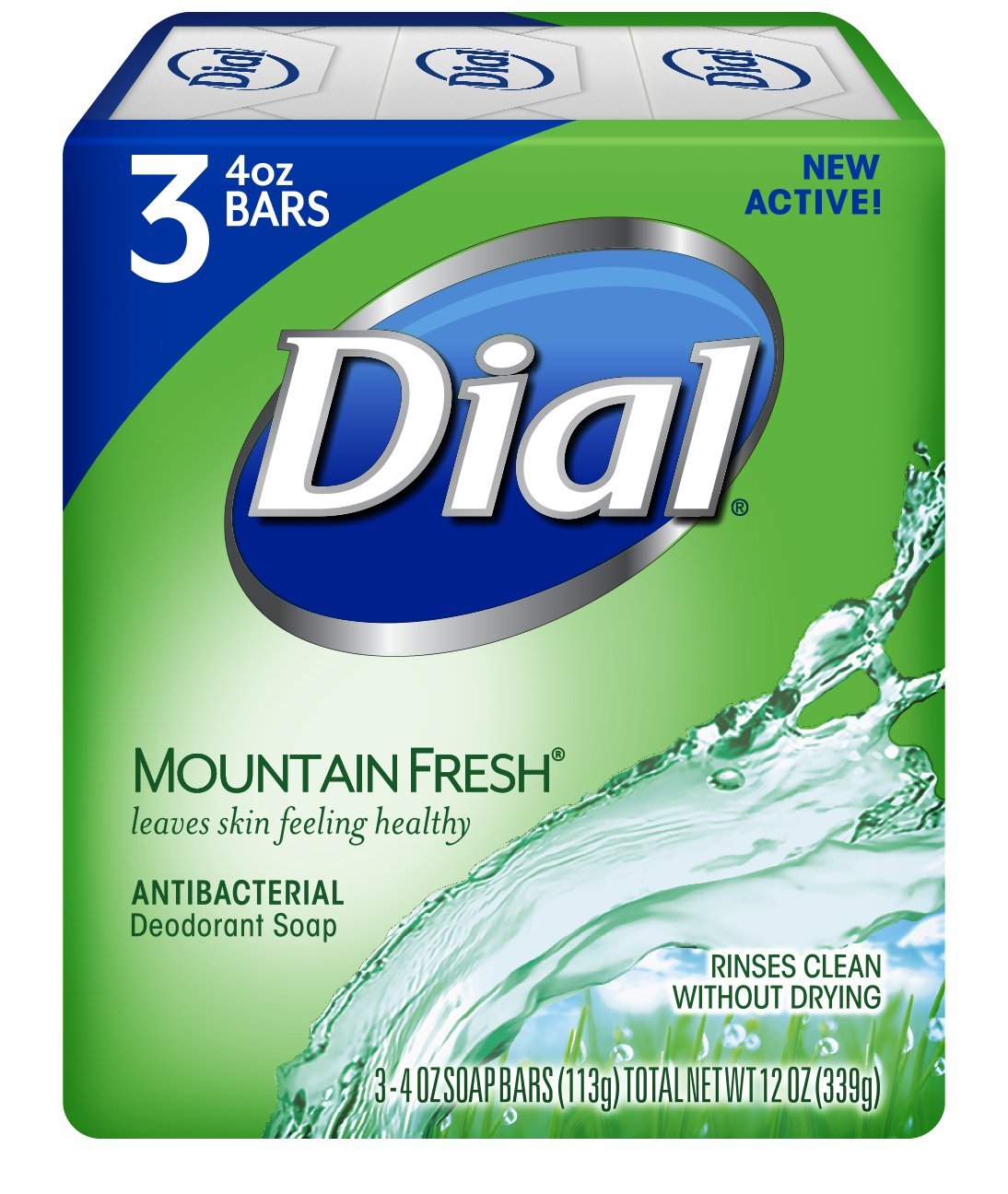 Jabón Desodorante Antibacterial Dial Mountain Fresh 4 Onzas 9 Barras