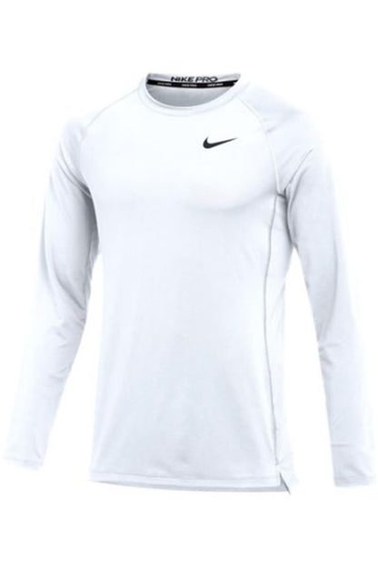 Nike Camiseta Térmica de Manga Larga Ajustada para Hombre Pro (Blanco Pequeño)