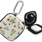 PowerDriver Earbud CaseHeadphone Organizer Earbud Storage Bag Hard EVA Shockproof Cover Carrying Case with Carabiner Clip Compatible with AirPods 4 AirPods Pro 2nd /3/2/1 Bose Galaxy (Small Flower)