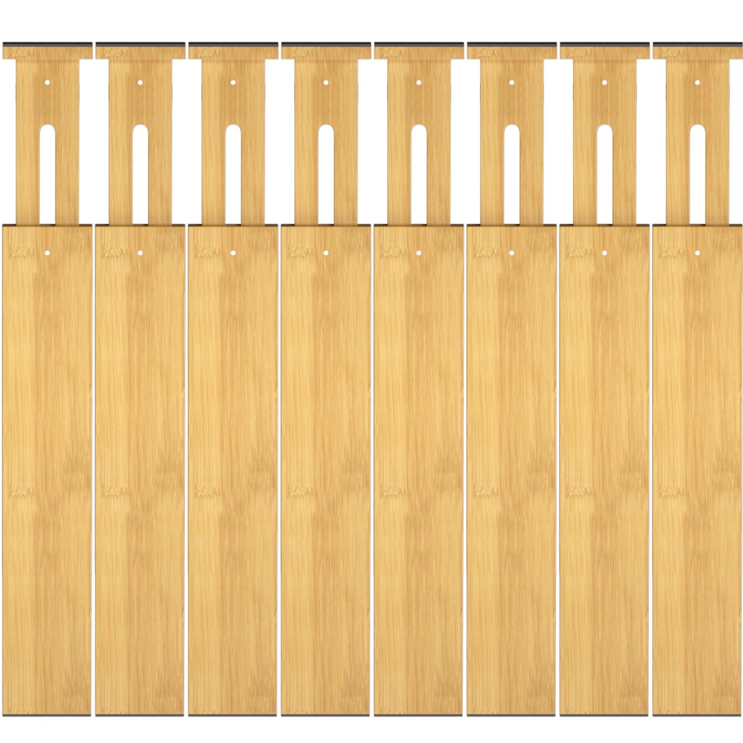 Ryqtop Separadores de bambú para cajones, organizador ajustable de 17 a 22 pulgadas para cajones de cocina, ropa, paquete de 8 separadores expandibles para organización de cajones de dormitorio, baño, cómoda y oficina, color natural