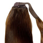 Cola de Caballo de Cabello Humano 100% Castaño Oscuro