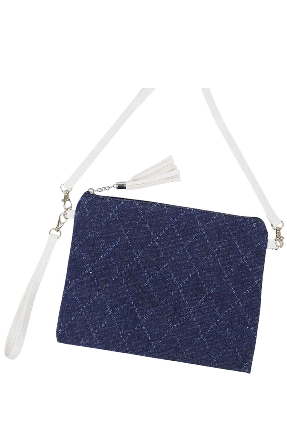 Denim Crossbody Bag With Wristlet