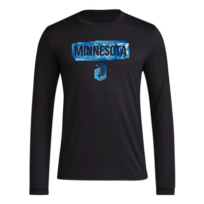 adidas Mens Size FC Long Sleeve Pre-Game T-Shirt Black/Minnesota United XX-Large Tall