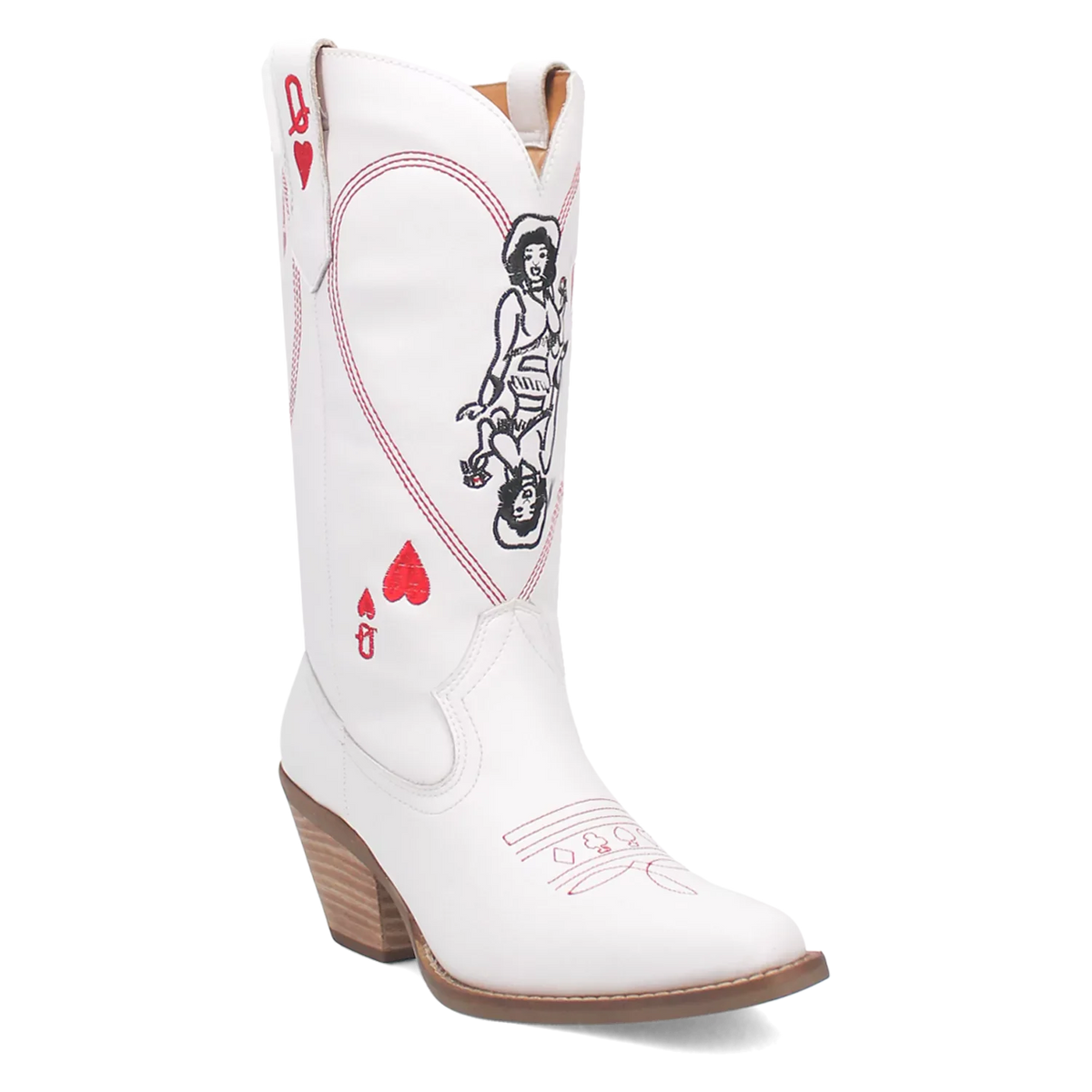 Dingo Queen A Hearts - Botas Vaqueras de Cuero para Mujer