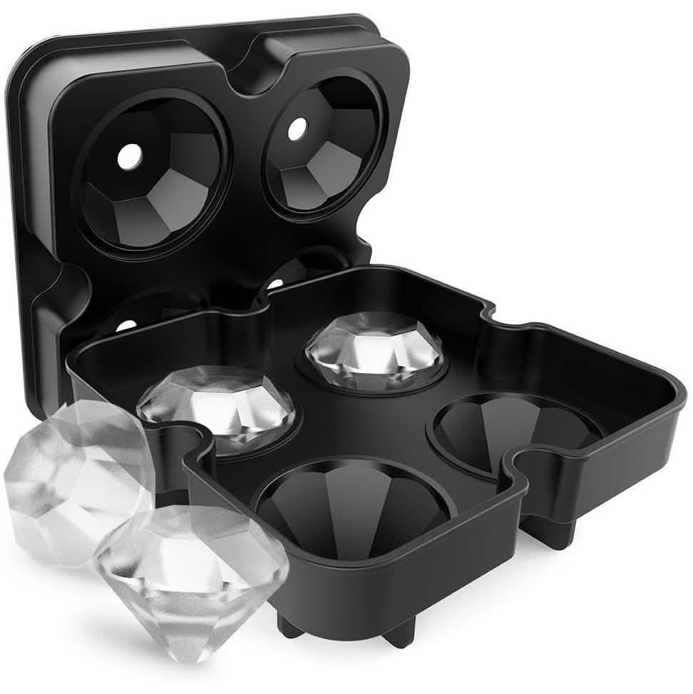 Bandeja para cubitos de hielo de silicona flexible con forma de diamante