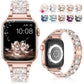 Diamond Rhinestone Stainless Steel Metal Wristband Strap