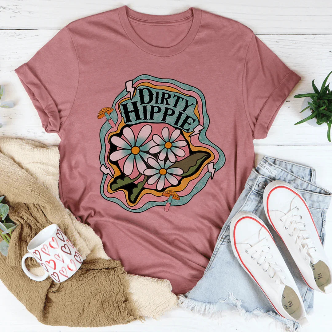 Boho Retro Vibe Shirt – "Dirty Hippie" Vintage Graphic Tee