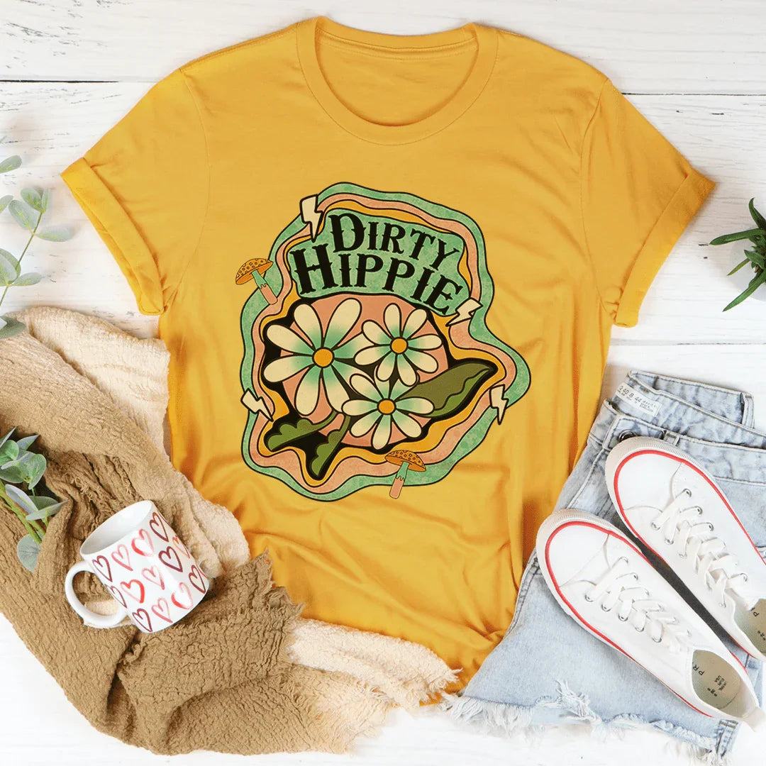 Boho Retro Vibe Shirt – "Dirty Hippie" Vintage Graphic Tee