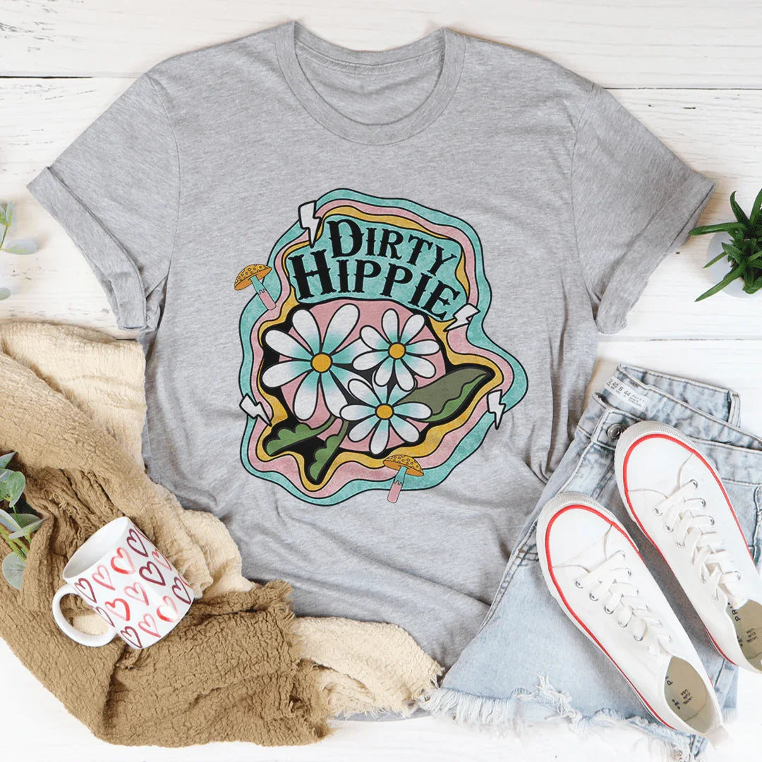 Boho Retro Vibe Shirt – "Dirty Hippie" Vintage Graphic Tee