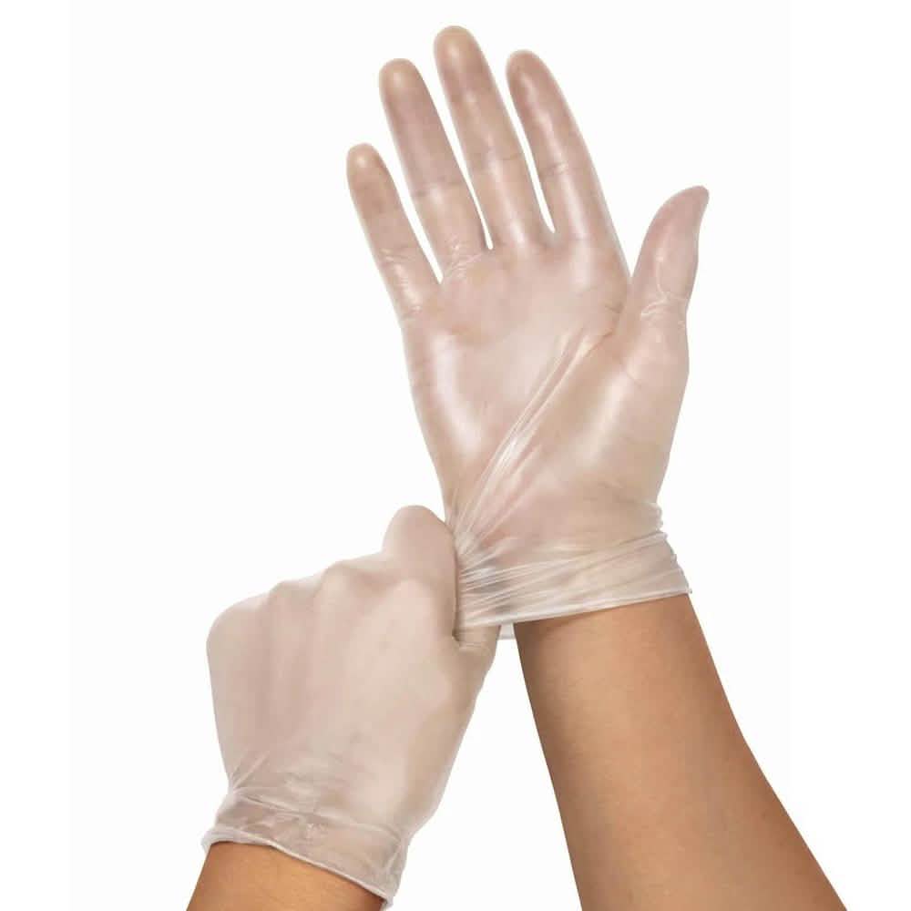 Guantes de vinilo desechables sin talco
