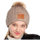 Double Braided Knit Faux Fur Pom C.C Beanie