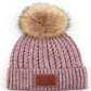 Double Braided Knit Faux Fur Pom C.C Beanie