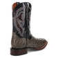 Dan Post Alamosa (Grey/Black)  - Men's Ostrich Skin Leather Cowboy Boots
