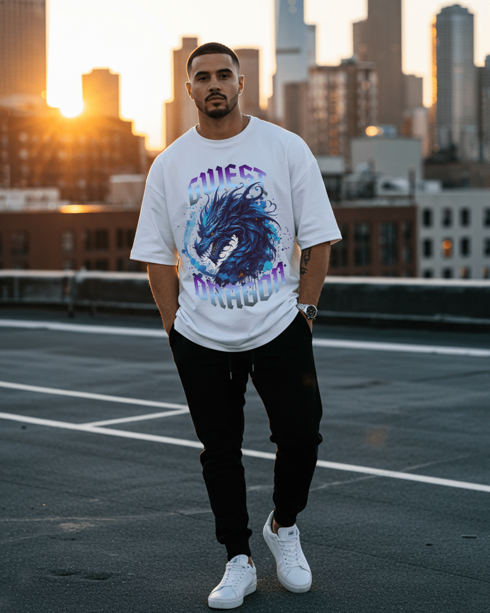 G West Dragon Oversized T-Shirt Mens