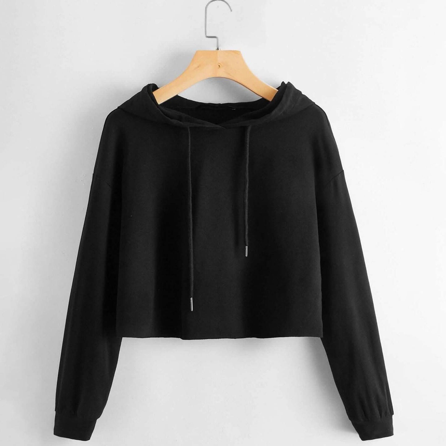 Sudadera corta con hombros caídos