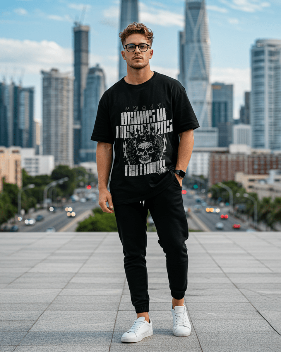 G West Drums Of Liberations Oversized T-Shirt Mens