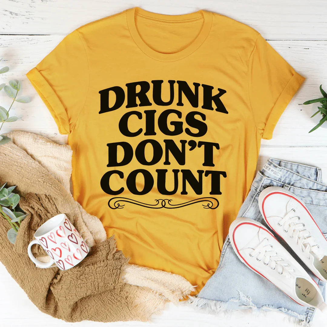 Party Night Confession Top – "Drunk Cigs Don't Count" Casual Shirt