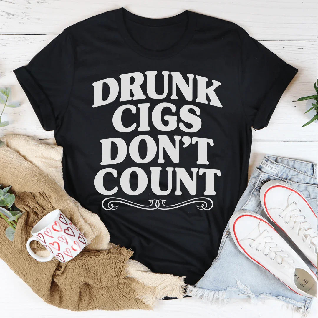 Party Night Confession Top – "Drunk Cigs Don't Count" Casual Shirt