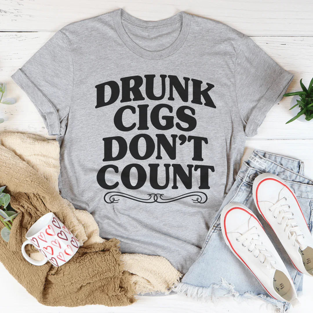 Party Night Confession Top – "Drunk Cigs Don't Count" Casual Shirt