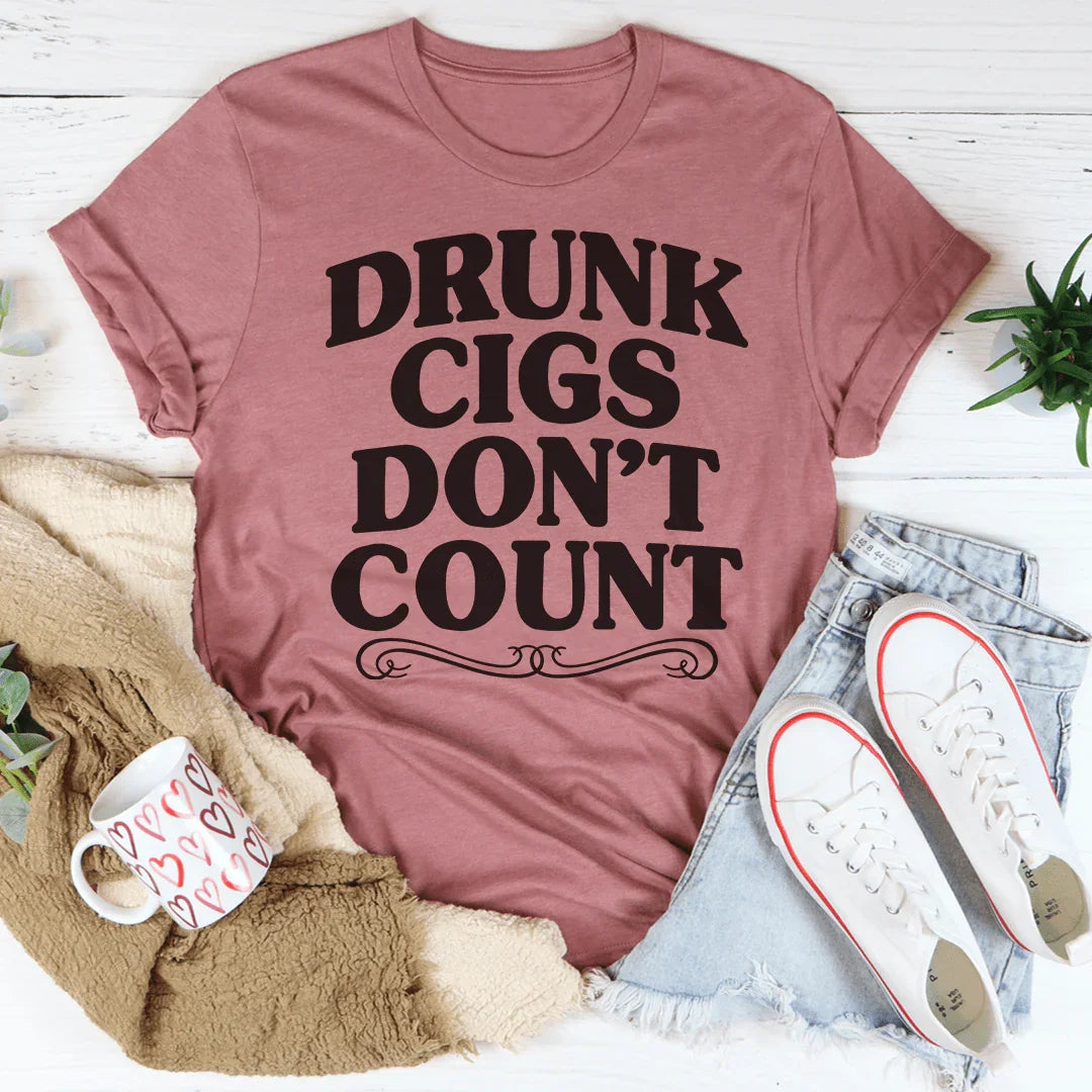 Party Night Confession Top – "Drunk Cigs Don't Count" Casual Shirt