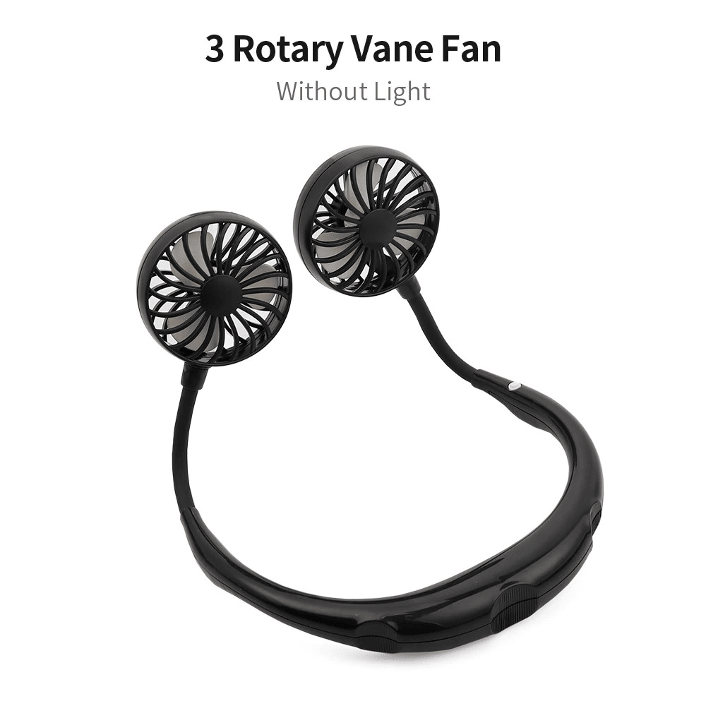 Mini ventilador portátil de cuello colgante con banda para el cuello recargable por USB, doble ventilador, aire acondicionado, enfriador, difusor de aroma colorido, ventilador eléctrico de escritorio para habitación XH