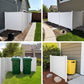 Valla para Aire Acondicionado, Panel de Vinilo Blanco para Valla de Privacidad de Cubos de Basura para Exterior, Cerramiento para Equipos de Piscina Exterior con Estacas Metálicas, (Paquete de 2)