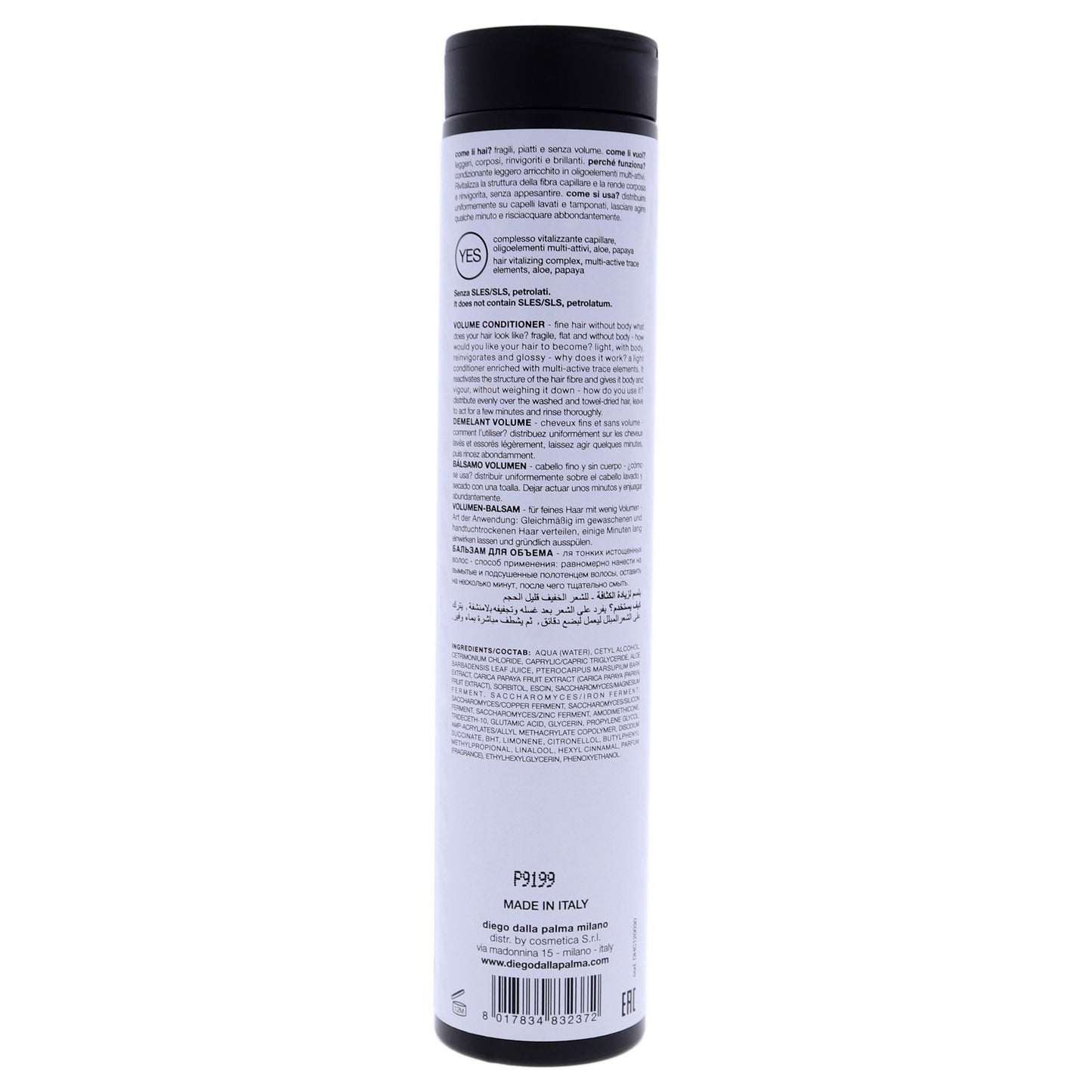 Acondicionador de volumen Tutto Tono de Diego Dalla Palma para Unisex - Acondicionador de 250 ml