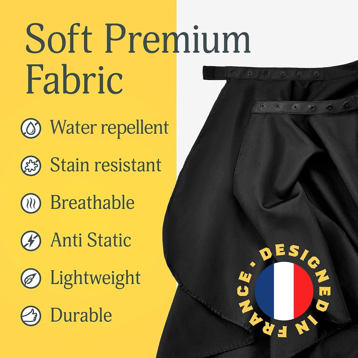 Capa de barbero profesional, grande, para cortar el pelo, con cierre a presión, 168x145 cm, unisex, para adultos, bata de corte de pelo, resistente al agua
