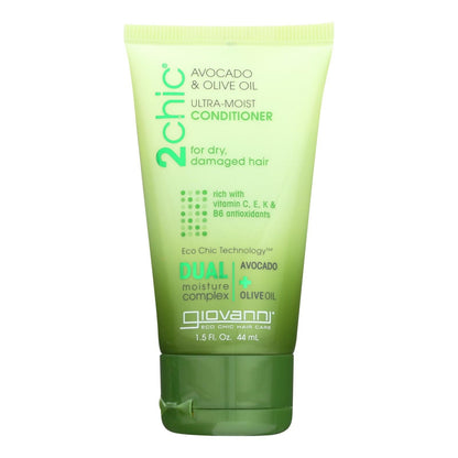 Acondicionador para el cabello Giovanni - Acondicionador 2chic Ultra-moist con aguacate y aceite de oliva - Caja de 12 - 1.5 fl oz.