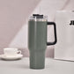 40oz Handle Car Cup with pipette stainless Steel insulated Cold beer cup portable ice cup with handle; Insulated Reusable Leakproof Stainless Steel Water Bottle Travel Mug Iced Coffee Cup
