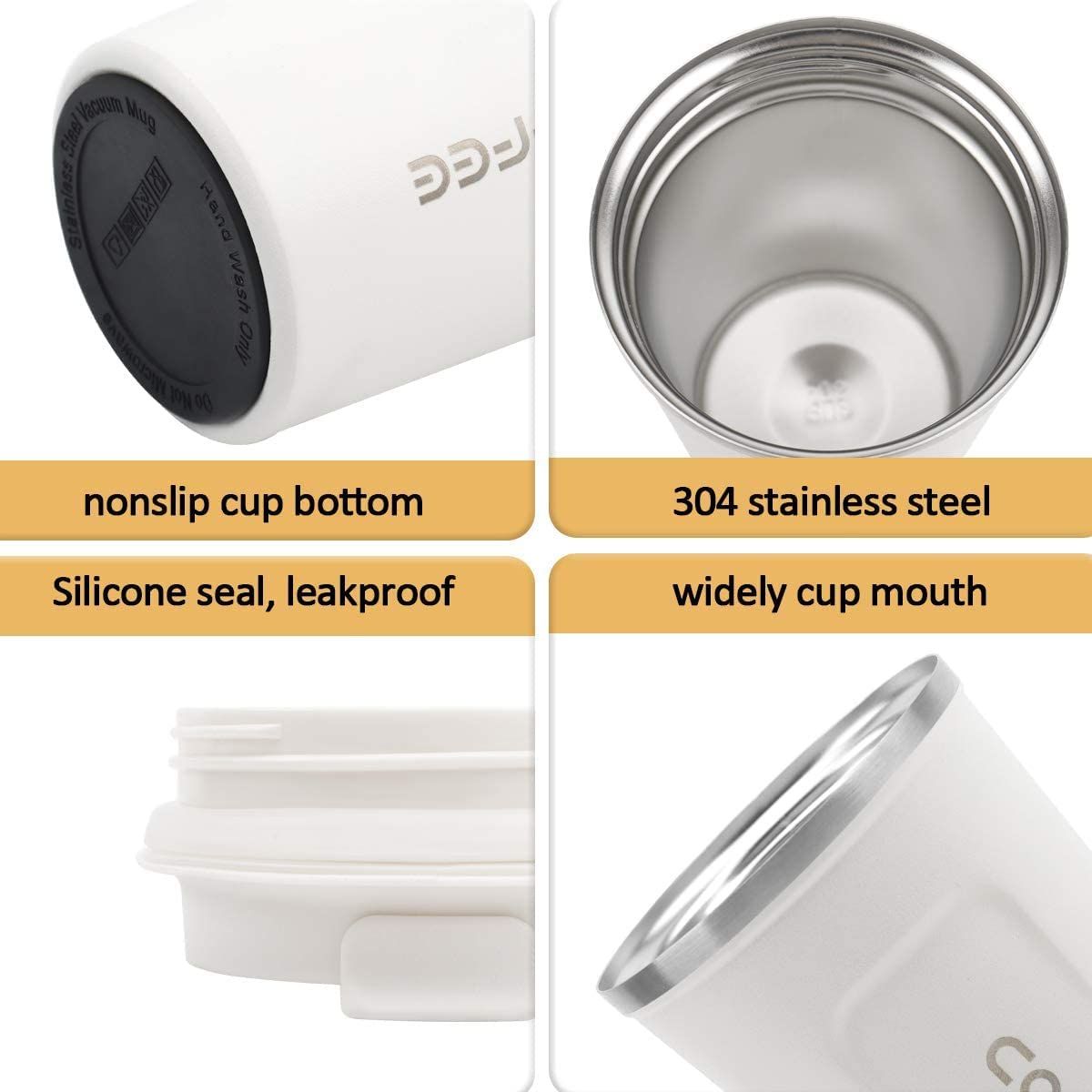 12 oz Stainless Steel Vacuum Insulated Tumbler - Coffee Travel Mug Spill Proof with Lid - T hermos Cup for Keep Hot/Ice Coffee; Tea and Beer