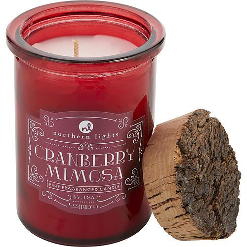 VELA DE CERA DE SOJA EN FRASCO DE 5 OZ. AROMATIZADA A MIMOSA DE ARÁNDANOS de Northern Lights. DURACIÓN APROX. 35 HRS.
