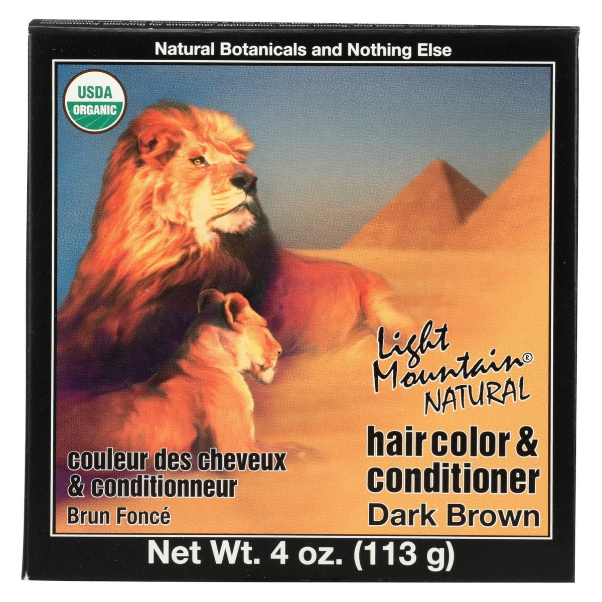 Tinte y Acondicionador Orgánico Light Mountain - Castaño Oscuro - 4 oz