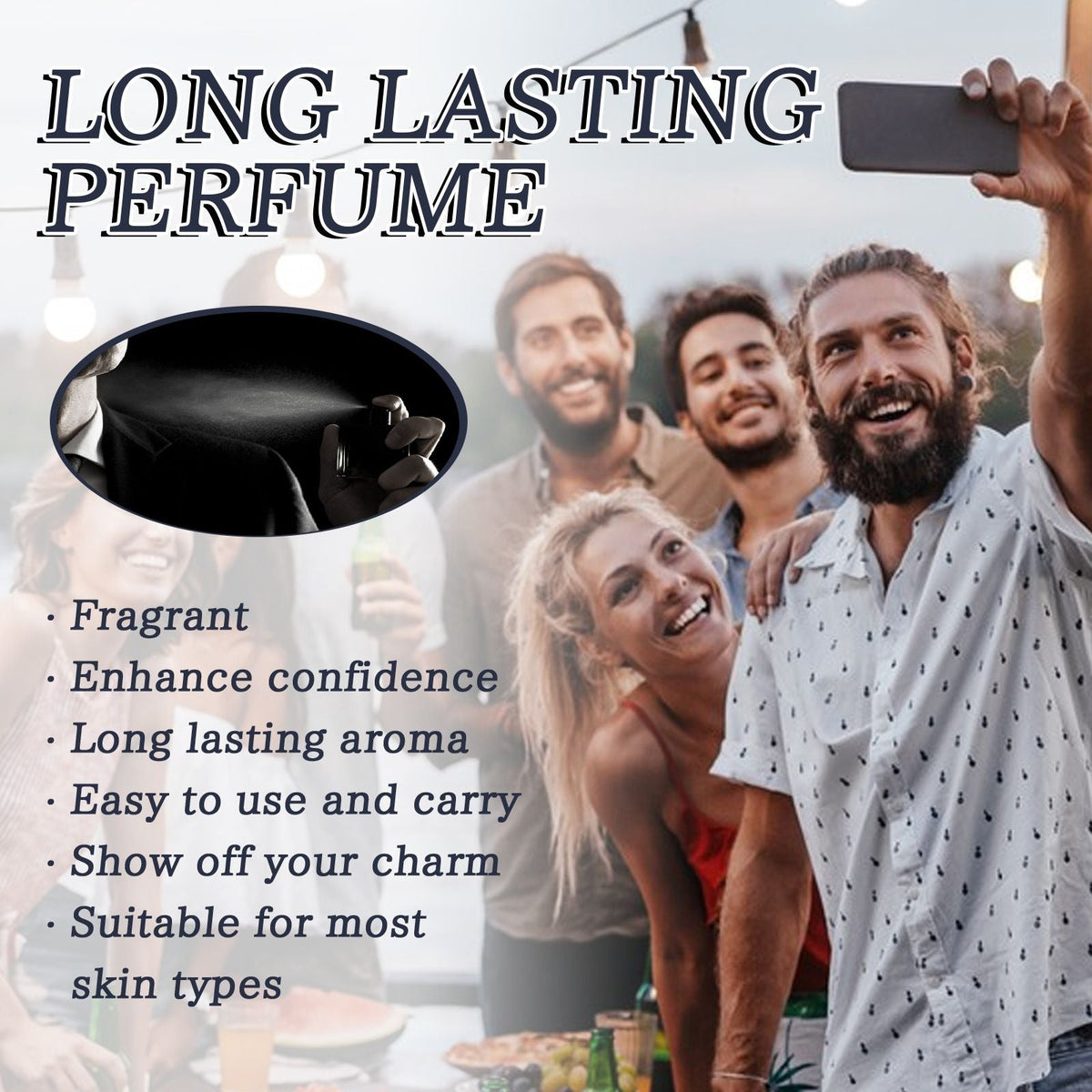 Roxelis Perfume Charm para Hombre Fragancia Natural Fresca con Encanto Duradero, Perfume para Citas en Pareja