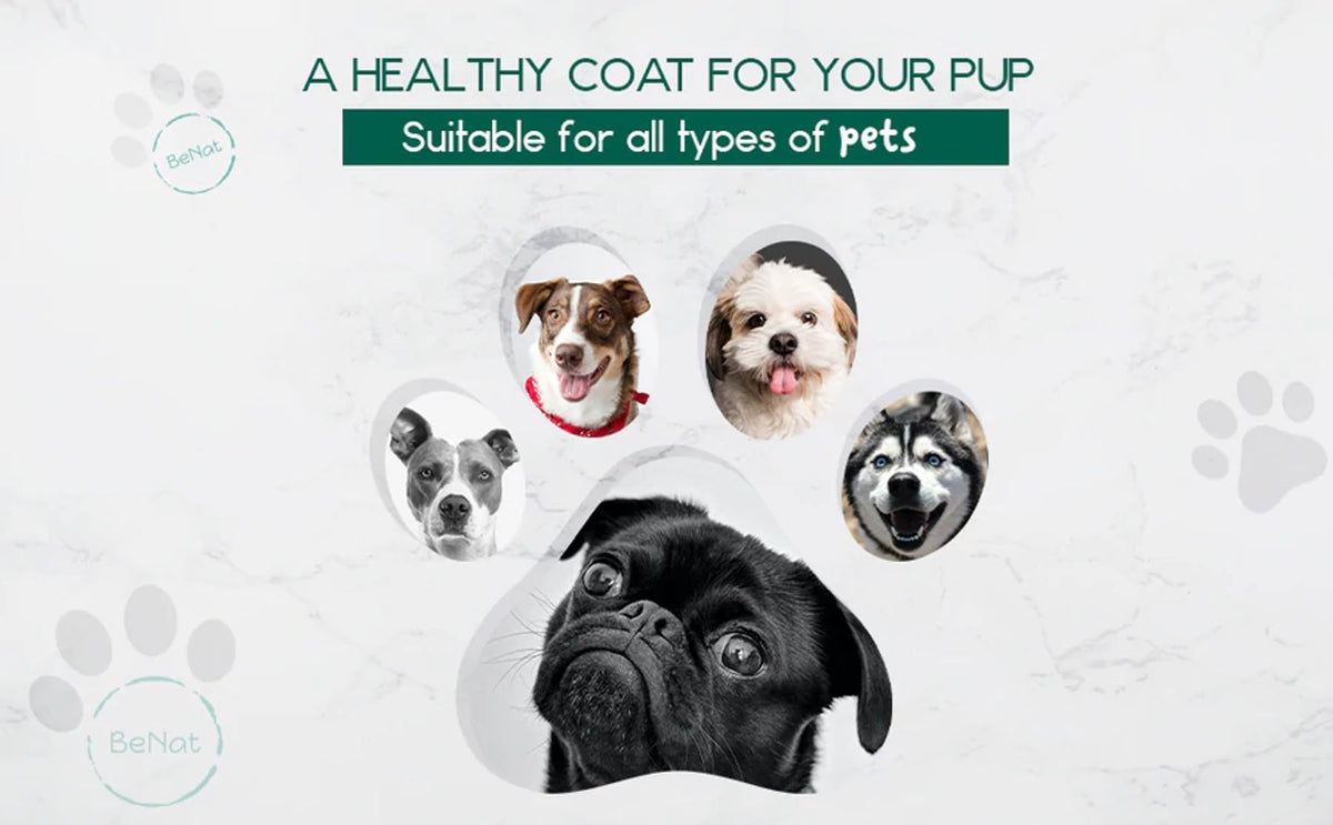BeNat Pets. Paquete de Aseo para Mascotas 3 en 1. Jabón en Barra para Mascotas + Bálsamo para Mascotas + Toalla de Baño