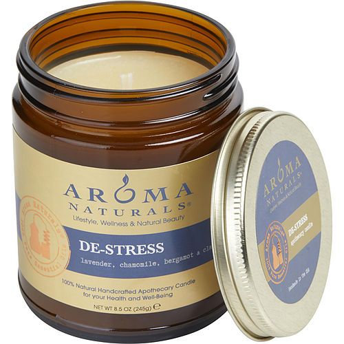 AROMATERAPIA ANTI-ESTRÉS de ONE. VELA DE AROMATERAPIA EN UN RECIPIENTE DE 3 X 3 PULGADAS. COMBINA LOS ACEITES ESENCIALES DE LAVANDA, MANZANILLA, BERGAMOTA Y SALVIA ESCLAREA. QUEMA APROX. 50 HORAS.