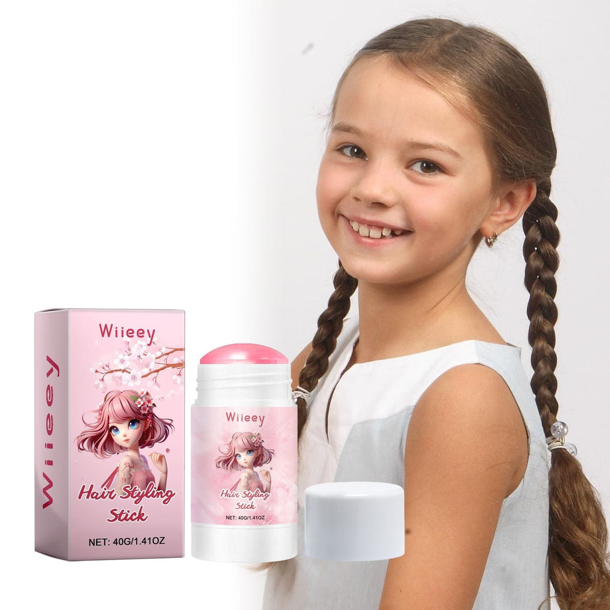 Wiieey Cherry Blossom Hair Stick, permanente y rizos, tratamiento capilar hidratante y suavizante para eliminar el encrespamiento