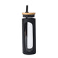 Glass Water Tumble Straw Silicone Bamboo Lids Iced Coffee Cup Bottle Reusable