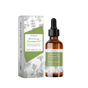 El aceite esencial capilar de romero de Hoegoa repara el cabello dañado, nutre el cuero cabelludo, fortalece el cabello y mejora las puntas abiertas