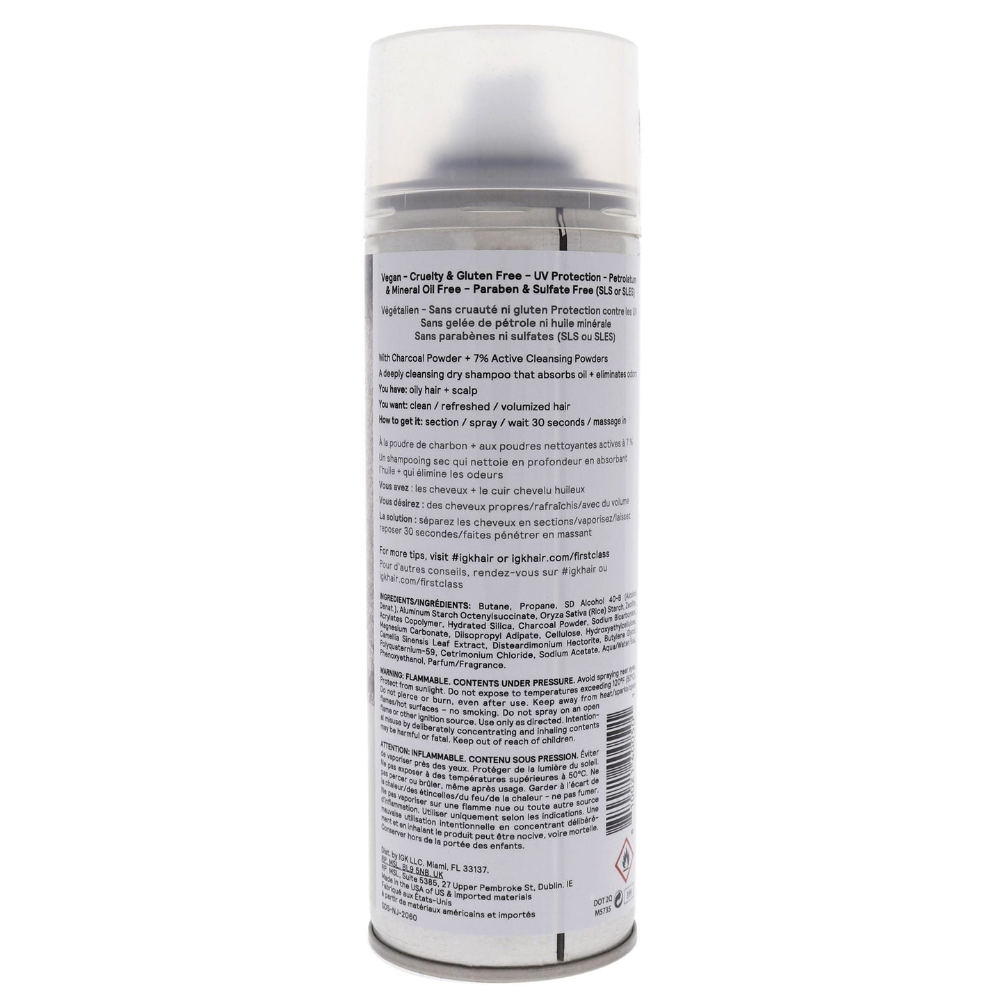 Champú en seco First Class Charcoal Detox de IGK para unisex - Champú en seco de 6.3 oz