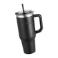 40 oz Insulated Water Bottle Stainless Steel Coffee Cup Handheld Black