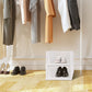 Paquete de 4 cajas organizadoras de plástico para armarios, contenedores de almacenamiento plegables, cajones apilables con riel deslizante, cesta de almacenamiento extraíble para sala de estar, dormitorio, armario, color blanco