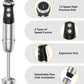 KOIOS 1000W Immersion Hand Blender, Multifunctional 5-in-1 Handheld Blender, 12-Speeds, Stainless Steel blender shaft, includes 600ml Mixing Beaker, 500ml Chopper, Whisk Attachment and Milk Frother